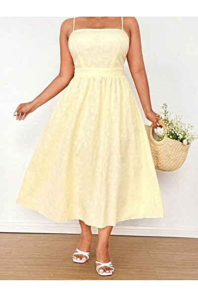 Iuliashop Anya Cream Midi Dress - Plus Sizes - 44