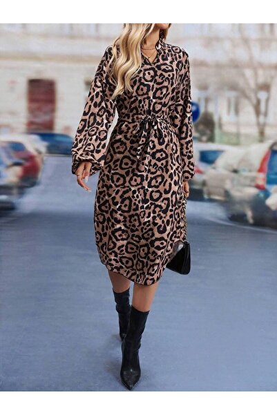 Iuliashop Μάρεν Μίντι Φόρεμα με Animal Print - S