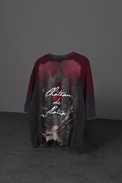 Slatra Tricou pentru bărbați, antracit, Chateau Box Fit, cu efect de spălare