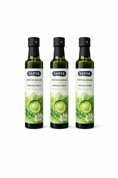 Matcha Şurubu 3’lü Set 250 ml Matcha Syrup Yeşil Çay Aromalı İçecek Şurubu