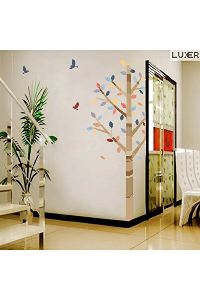 LUXER Αυτοκόλλητο Διακοσμητικό, Φλοράλ Σχέδιο  "Μισό Δέντρο " με Πουλιά, Διασ...