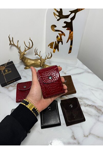 SANAT 100% Genuine Crazy Leather Hand-Sewn Minimalist Wallet - Vintage with S...