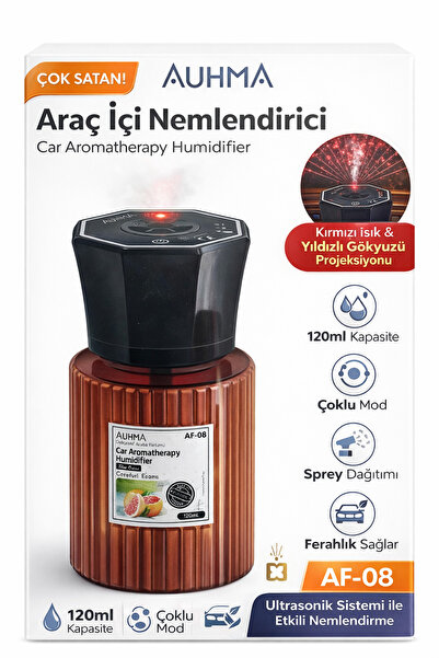 instatech Araç İçi Aromaterapi Nemlendirici 120ml Sprey Difüzör Kırmızı Işık ...