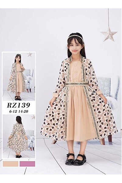 MyesuQ Girls' dress with heart-shaped pattern and waist belt