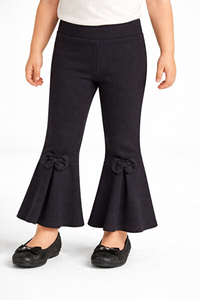 mini kanka Trendy leggins za devojčice sa mašnom i detaljima od uvrnutog mate...
