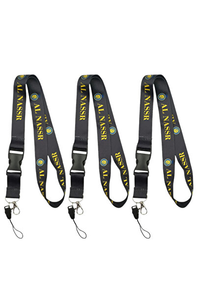 Al Naser 3 PCS Al Nassr Lanyard Keychain Neck Strap with Detachable Buckle Ho...