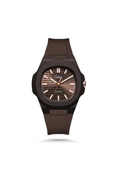 catera Men's Watch with Brown Leather Strap
