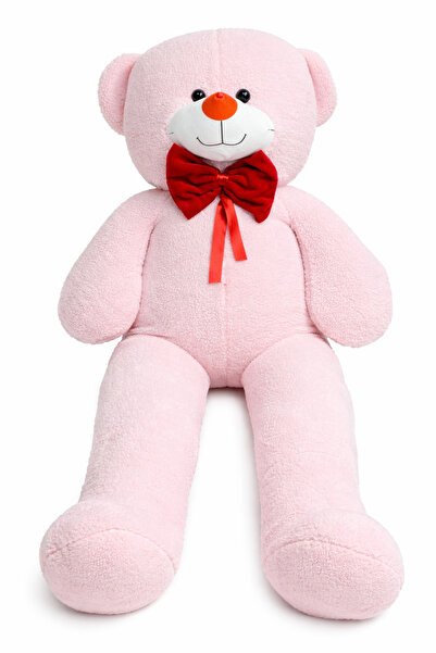 Home Büyük Boy Peluş Ayı 150 cm Pembe | Kırmızı Fiyonklu Sevimli Oyuncak | Se...