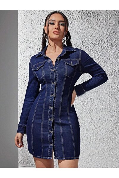 Iuliashop Rochie scurtă din denim Alpa - S