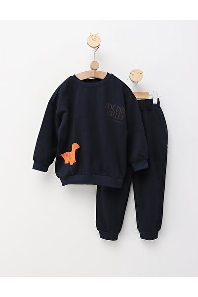 MiniKids Φόρμα Dino με σχέδιο χάρτη, ναυτικό μπλε 104 (3-4 ετών)