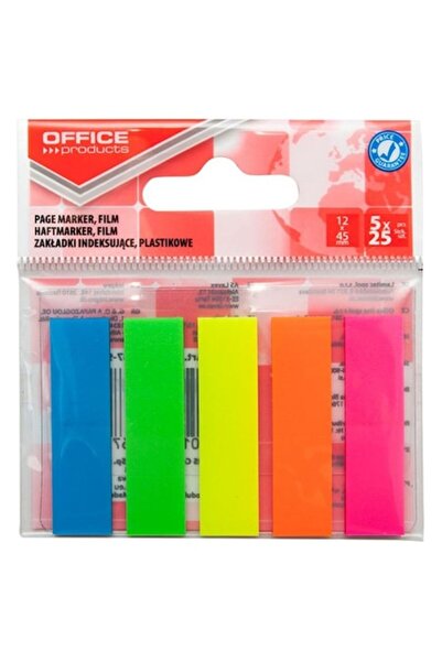OFFICE products Индексни разделители ОФИС ПРОДУКТИ, 5 цвята x 25 листа, 12x45...