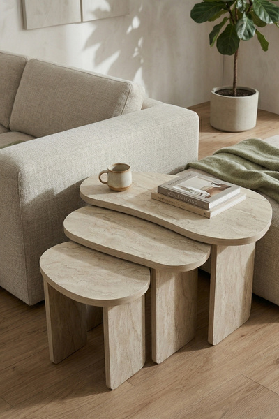 Skandi homeworks Stones 3 lü zigon Sehpa