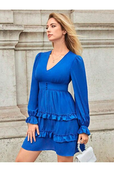 Iuliashop Rochie scurtă Hiraany albastră - M