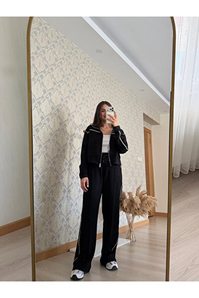 Butik Duygu Şakiroğlu Modal kumaş Siyah Eşofman Takımı
