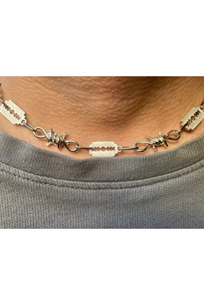 MİLALAZO Gothic Punk Hip-Hop Style Thorn Razor Necklace