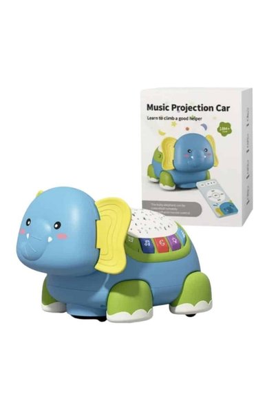 OEM Elefant interactiv muzical cu telecomanda – lumini, sunete si proiectie pentru copii