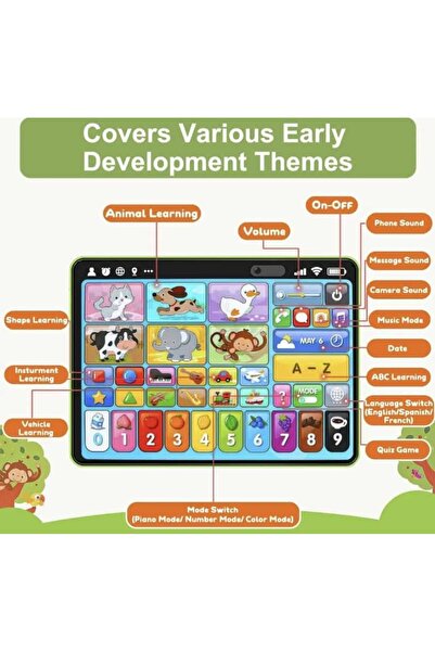 OEM Tableta interactiva educativa FiveStar copii – sunete, alfabet, numere si muzica
