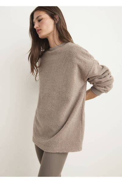 MANGO Woman Furry Pajama Sweatshirt