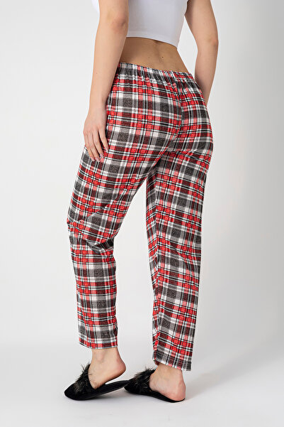 DONEX Pamuklu İnce Nefes Alan Kumaş Kurdele Bel Detaylı Cepsiz Kadın Pijama Altı