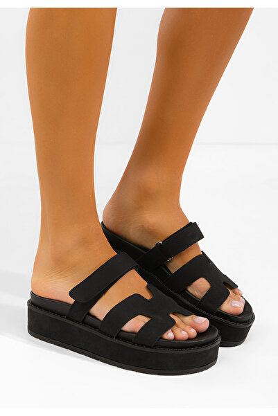 B T Shoes Papuci cu platformă Versilia negri