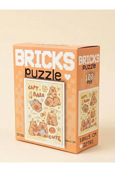 Karacamshop Bricks Puzzle Capybara Serisi - Minyatür Yapım Seti (10x15 cm)