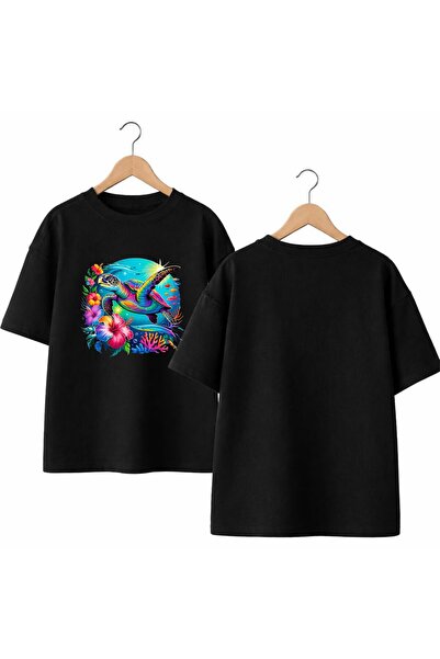 playwear تي شيرت برقبة دائرية واسع ومريح مصنوع من القطن بنسبة 100% مطبوع عليه...