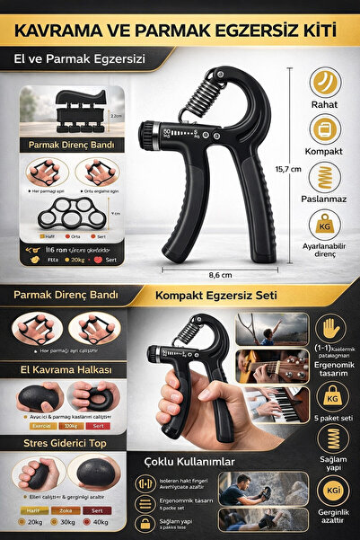 Blooming Plus Σετ ενδυνάμωσης χεριών και δακτύλων 5 τεμαχίων Ρυθμιζόμενη μπάλ...