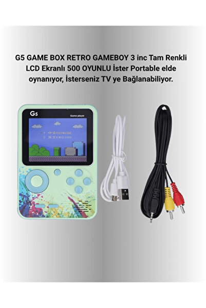 Belle Fusion Mey İthalat® TV Bağlantılı 500 Oyunlu Mini Gameboy Konsol