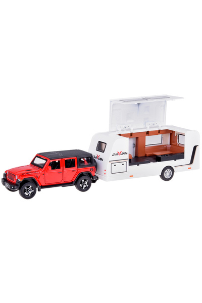 Jokomisiada Mașină Jeep cu remorcă, vehicul off-road, lumini LED ZA5351 CZ