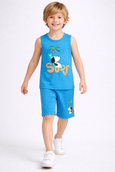 STOPER 9804-26 Set pantaloni scurți pentru băieți, cu imprimeu surf, pentru v...