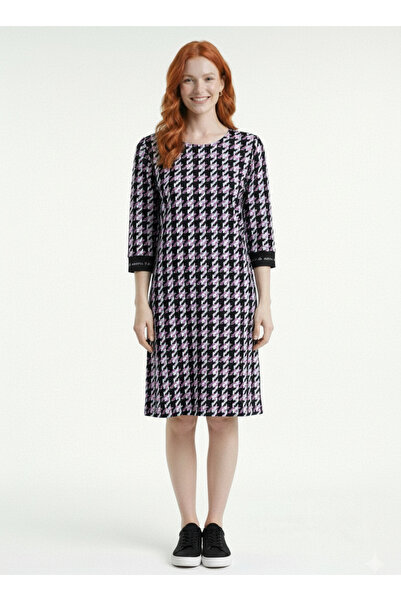 Neden Tekstil Γυναικείο Μίνι Φόρεμα με Σχέδιο Πόδια Κοτόπουλου, Μανίκι 3/4, Ά...