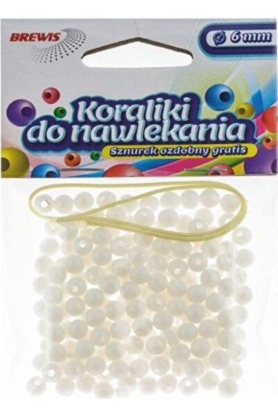 Other Mărgele albe pentru înșirare + șnur 6mm 16g