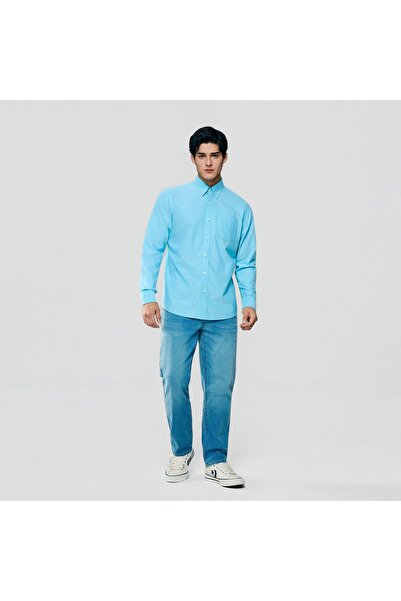 Giordano Men’s Cotton Long-Sleeve Wrinkle-Free Shirt