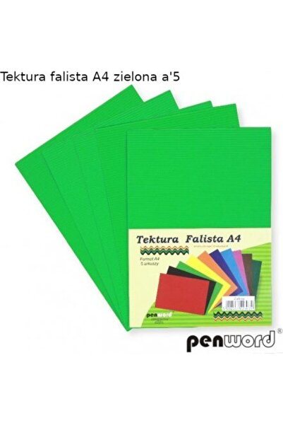 PENWORD Carton ondulat A4 verde 5 bucăți