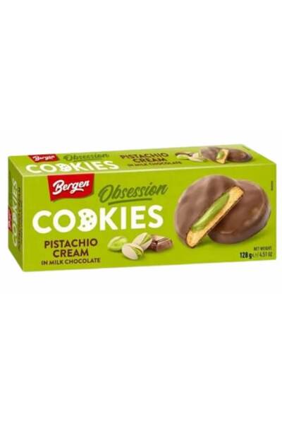 BERGEN Ομπσέσιον Μπισκότα Σοκολάτας Φυστικιού, 128γρ.