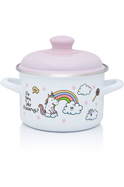 Metalac Oala 2l cu capac Unicorn email/16cm/2l