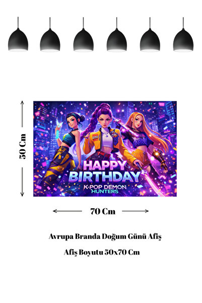 HAPPYLOOPPARTY Kpop K-Pop Banner za rođendan sa temom Lovaca na demone 50x70 cm