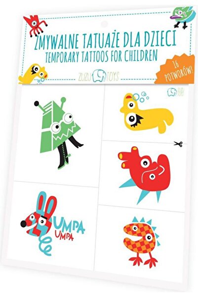 Zuzu Toys Tatuaje lavabile pentru copii - Monștri