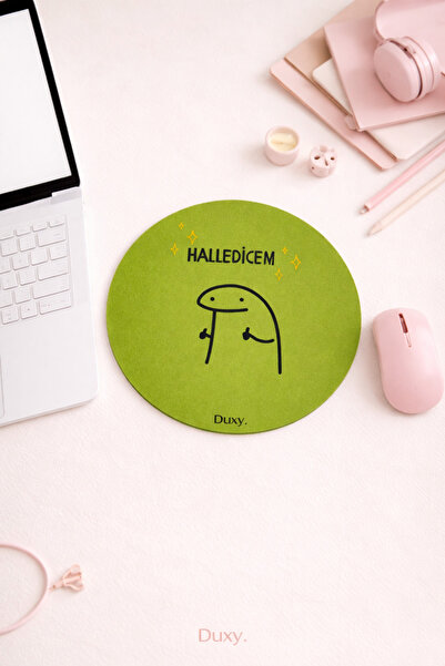Duxy Espirili Kauçuk Mouse Pad, 19 cm, Kaymaz Taban, Ev Ofis Oyun için Rahat ...