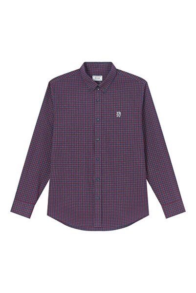 Giordano Men’s Cotton Slim Oxford Shirt with Embroidery