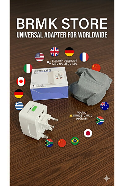 BRMK STORE Universal Priz Dönüştürücü - Evrensel Uluslararası Seyahat Fişi
