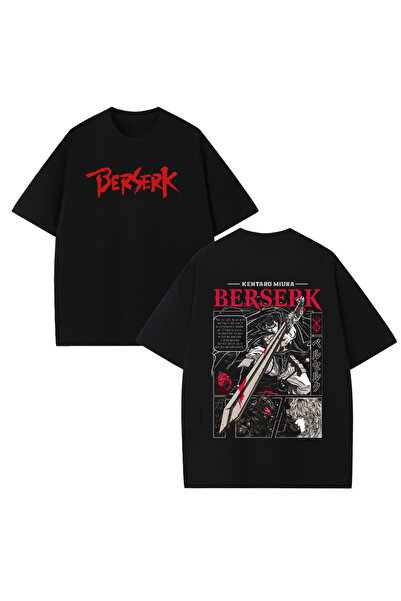 STİL-X Berserk Baskılı Unisex %100 Pamuklu Oversize T-shirt