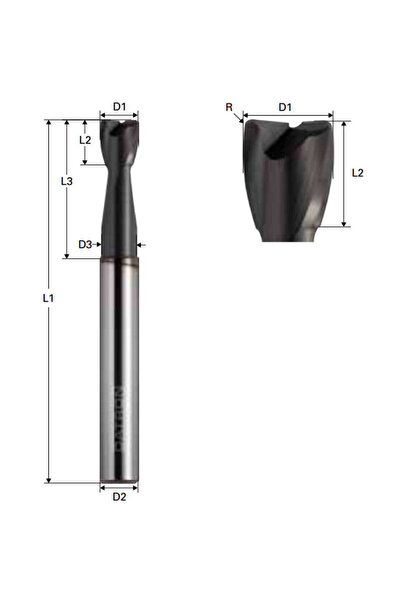 Datron Freza 2 caneluri, 00781065, Triple-Cut, raza 1.0, 5.0x5.0mm