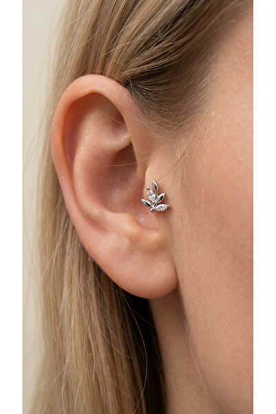 Vilma Aksesuar Cerrahi Çelik Yaprak Model Tragus Conch Helix Piercing (6mm)