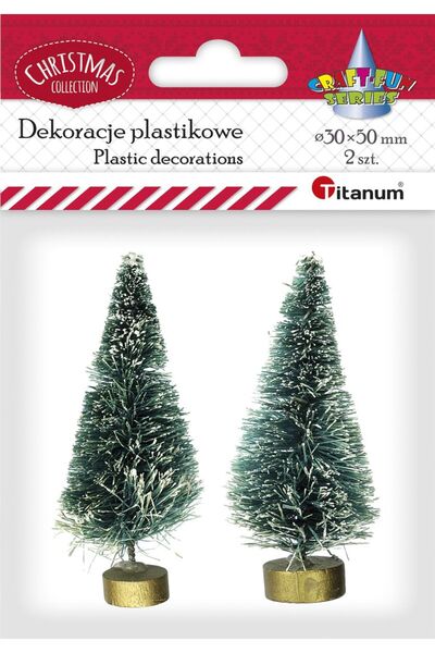 Titanum Braduri de Crăciun din plastic cu suport, 2 bucăți