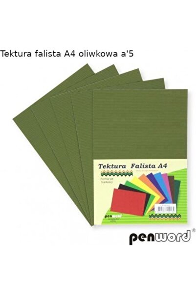 PENWORD Carton ondulat A4, culoare măslinie, 5 bucăți