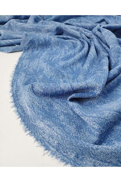 Kumaş Parça Πλεκτό ύφασμα σε Μπλε και Εκρού Χρώματα 150x200εκ.