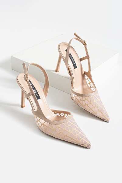 diclepolat Γυναικεία πέδιλα με λεπτό τακούνι σε χρώμα δέρματος με λεπτομέρεια...