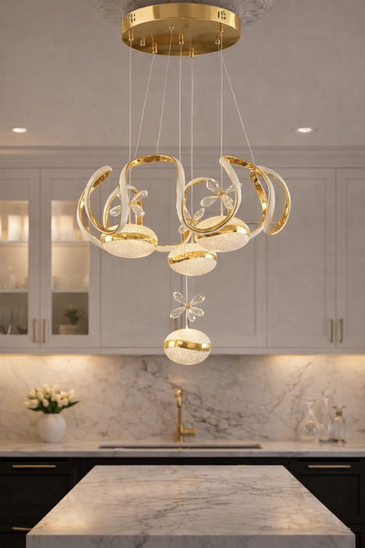 Led YENİ MODEL 3+1 A KALİTE GOLD RENK 3 IŞIK SEÇENEĞİ BEYAZ SARI VE GÜN IŞIĞI