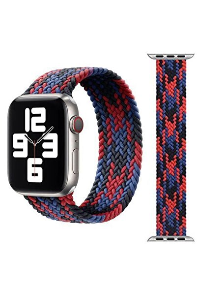 WIWU Braided Stretchy Black Red Blue Λουράκι για Apple Watch 44/45/46/49 (Siz...